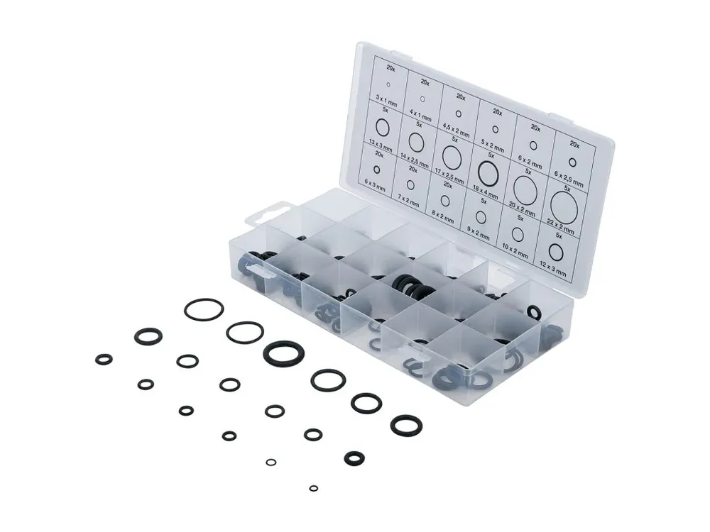Těsnicí O-kroužky, průměry 3-22 mm, sada 225 ks - BGS 8044 Přímo Od Výrobce