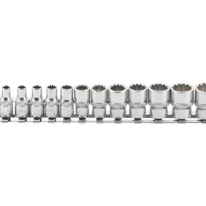 Hlavice multiprofilové 1/4”, velikosti 4-14 mm, sada 13 ks, univerzální - BGS 2150 Cenová Bomba