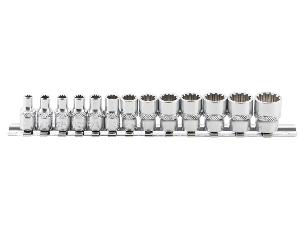 Hlavice multiprofilové 1/4”, velikosti 4-14 mm, sada 13 ks, univerzální - BGS 2150 Cenová Bomba