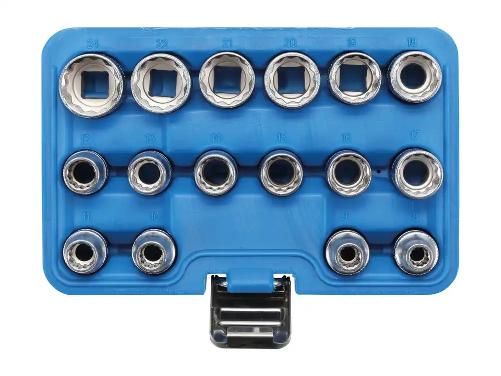 Hlavice 1/2” nástrčné 12hranné, velikosti 8-24 mm, sada 16 ks - BGS 2226 Kup Teď