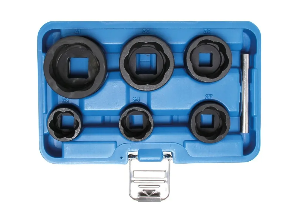 Finální Výprodej Hlavice 1/2” a 3/4” na poškozené šrouby, velikosti 22-41 mm, sada 6 ks - BGS 5268