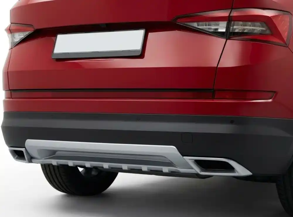 Jen Po Omezenou Doba Sportovní imitace výfuku DUMMY XL Škoda Kodiaq I (2016 - 2024) stříbrné ALU-BRUSH MILOTEC