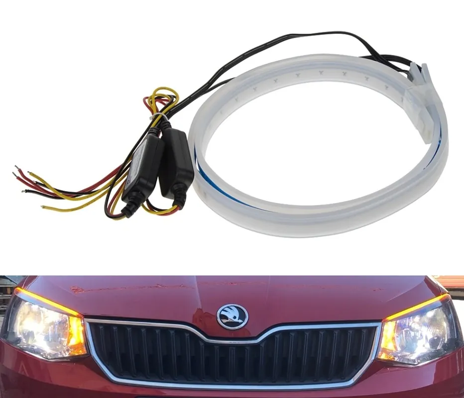 LED silikonové dynamické blinkry na auto 45 cm - oranžové (sada 2 ks) Kup Teď