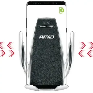 Akční Nabídka Držák telefonu do větrací mřížky s bezdrátovým nabíjením Qi AMIO PHW-01