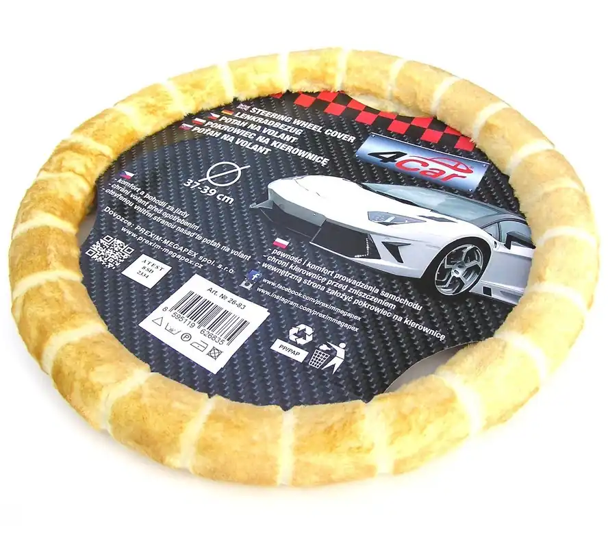Časově Omezené Univerzální chlupatý potah volantu 37 - 39 cm - model SAFARI - 4CAR