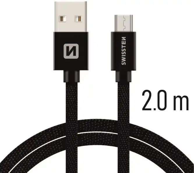 Cenová Bomba Datový kabel s konektorem USB-A micro USB, 2m Swissten