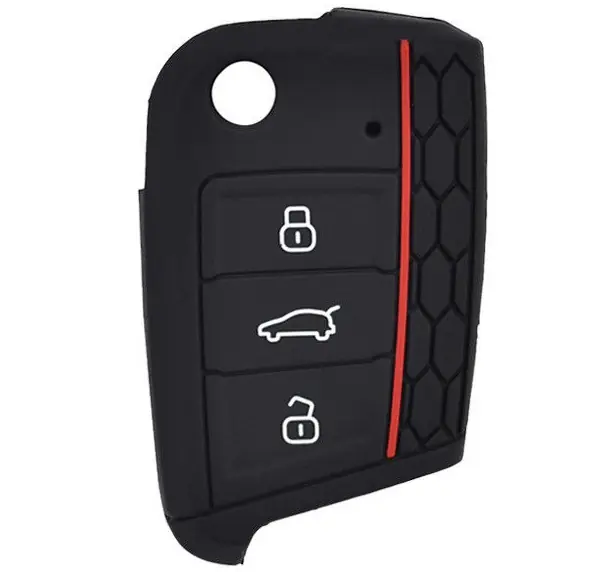 Autentický Silikonový obal - kryt na klíč Škoda Kamiq (od roku 2019>) - RS Design - černý