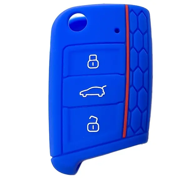 Silikonový obal - kryt na klíč Škoda Kamiq (od roku 2019>) - RS Design - modrý Hit Sezóny