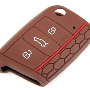 Objednat Nyní Silikonový obal - kryt na klíč Škoda Superb III (od roku 2015>) - RS Design - hnědý