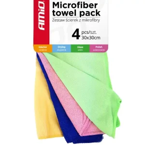 Sada mikrovláknových utěrek Microfiber towel pack (4 ks) - Amio Sleva
