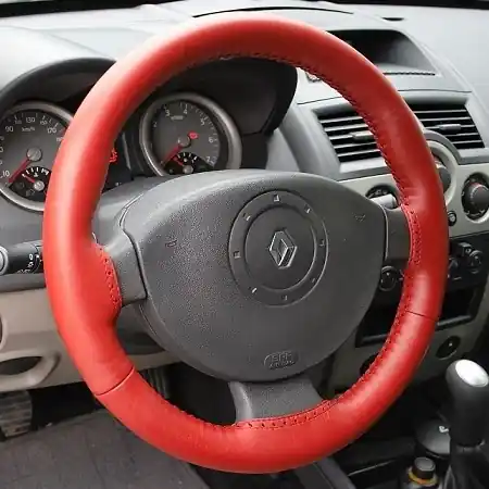 Kožený potah volantu MARIA CAVALLO A 37-39 cm, červený Rychlé Dodání