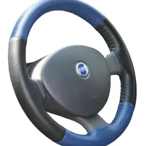 Kožený potah volantu MARIA CAVALLO D 47-52 cm, černo modrý Vysoce Kvalitní