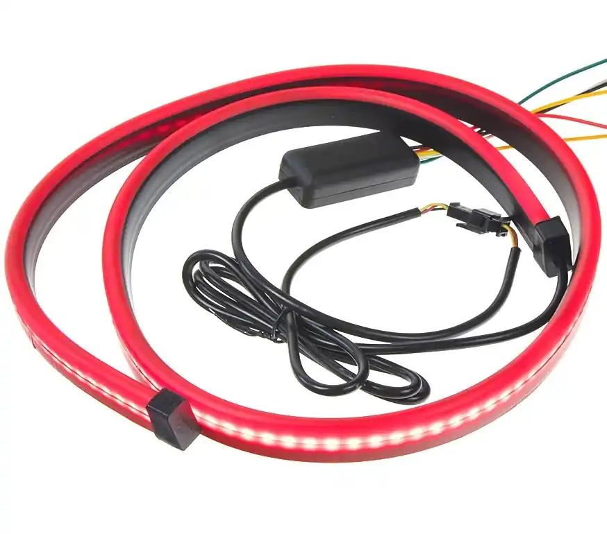 Červené LED dynamické brzdové světlo se 144 diodami, délka 102 cm Vrácení Zdarma