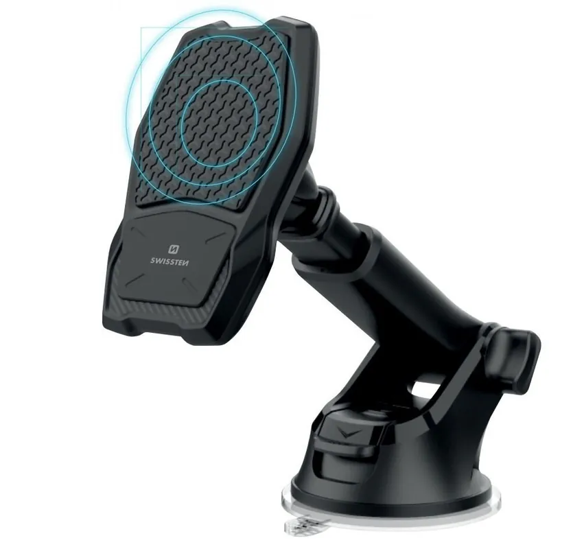 Držák telefonu s přísavkou a bezdrátovým nabíjením Qi 10W, magnetický Swissten S-GRIP WM1-HK2 Ihned K Objednání