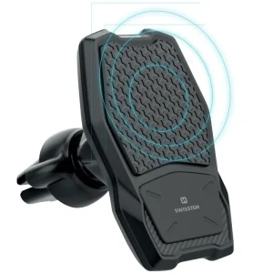 Výprodej Držák telefonu do větrací mřížky s bezdrátovým nabíjením Qi 10W, magnetický Swissten S-GRIP WM1-AV3