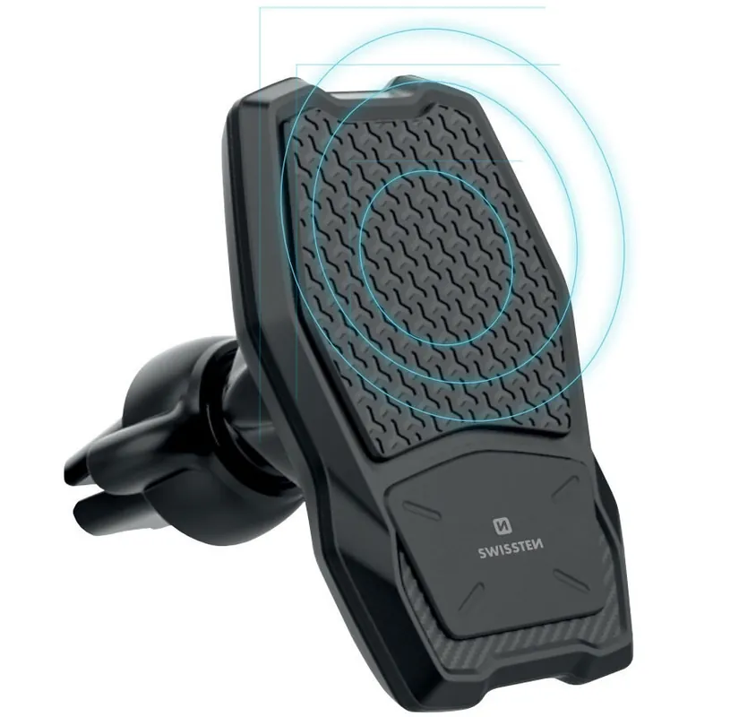 Výprodej Držák telefonu do větrací mřížky s bezdrátovým nabíjením Qi 10W, magnetický Swissten S-GRIP WM1-AV3