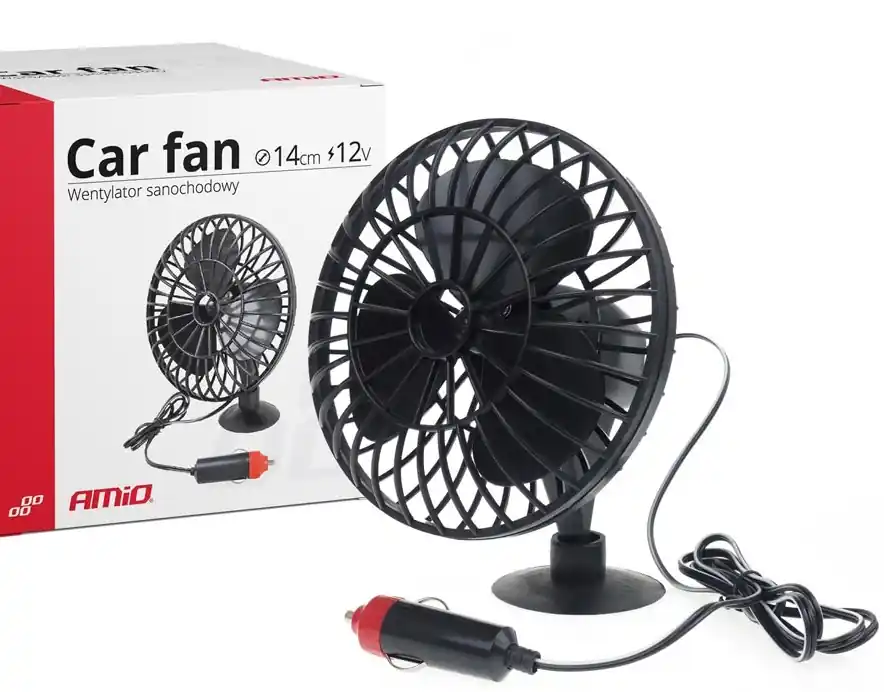 Ventilátor do auta AMIO, 12V 14 cm, plastový s přisavkou Objednat Nyní