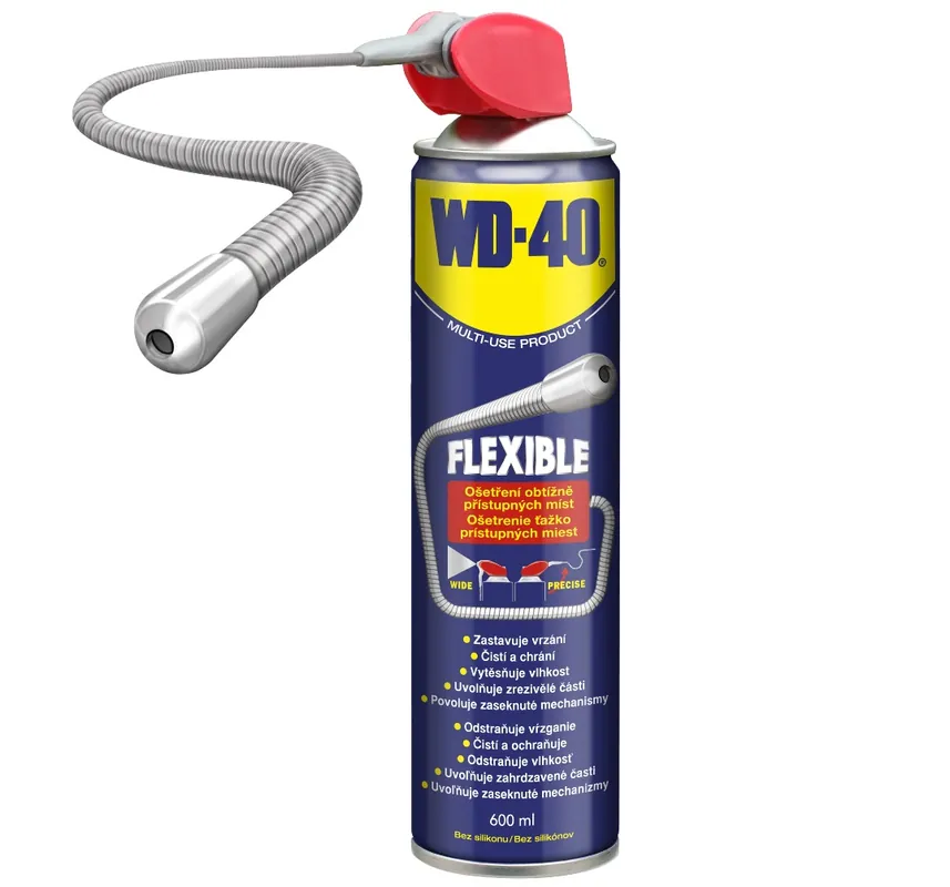 Multifunkční olej WD-40 s integrovanou výklopnou aplikační trubičkou FLEXIBLE 600 ml Nová Kolekce