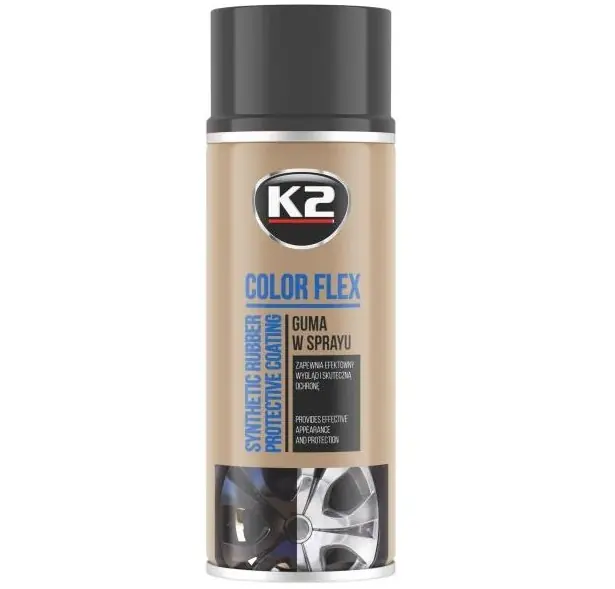 Novinka Fólie ve spreji, černý matný plasti dip K2 COLOR FLEX, 400 ml
