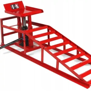 Aktuální Nájezdová kovová rampa s hydraulickým zvedákem 2000 kg MAR-POL, 1 ks