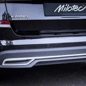 Autentický Sportovní imitace výfuku s lištou Škoda Kamiq (2019 - 2024) stříbrné MILOTEC