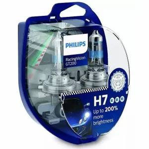 Žárovky H7 Philips Racing Vision GT200 +200% (DUO BOX 2 ks) Bezpečná Platba