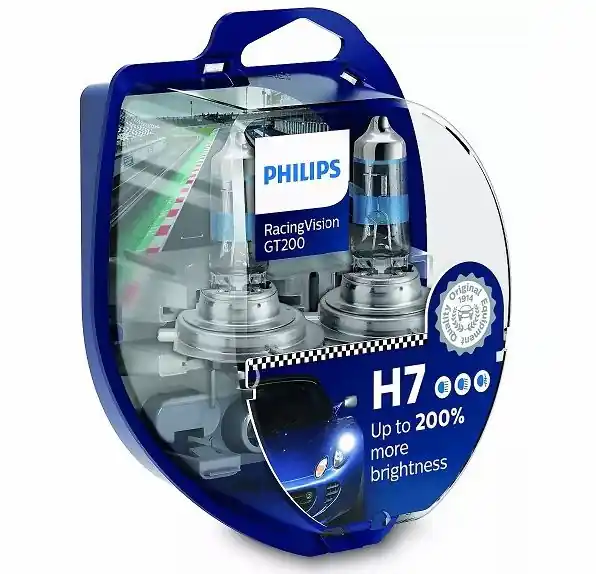 Žárovky H7 Philips Racing Vision GT200 +200% (DUO BOX 2 ks) Bezpečná Platba