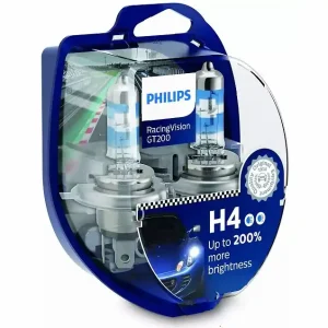 Žárovky H4 Philips Racing Vision GT200 +200% (DUO BOX 2 ks) Rychlé Dodání