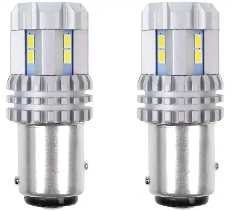 CAN-BUS LED žárovky BAY15D P21/5W 12 SMD LED 3020 bílé, AMIO, 2 ks Bezpečná Platba