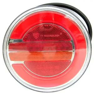 Originální LED kulaté světlo na vozíky a přívěsy 12/24V, levé se 3 funkcemi TT Technology