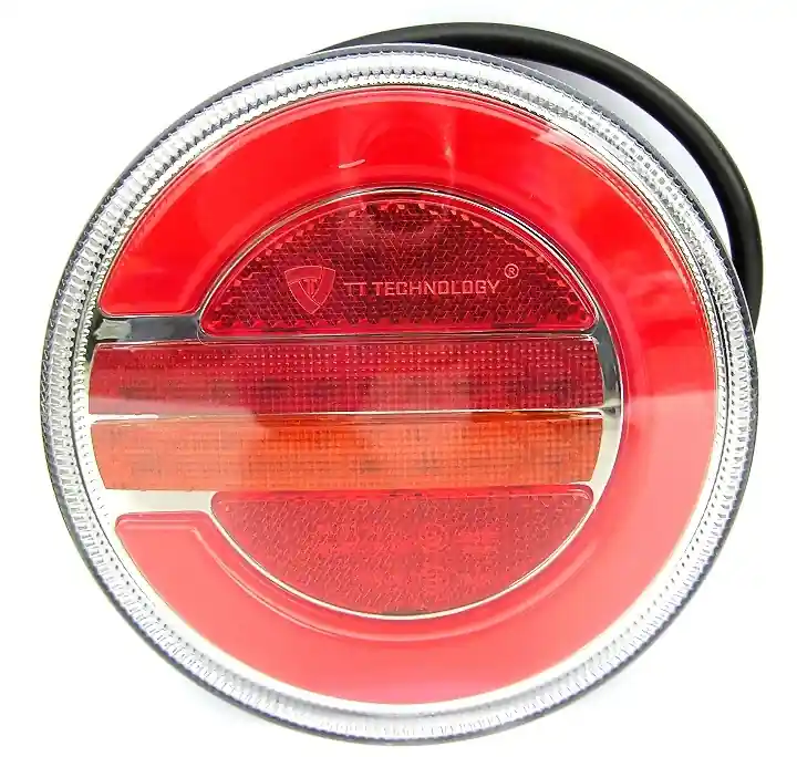 Originální LED kulaté světlo na vozíky a přívěsy 12/24V, levé se 3 funkcemi TT Technology