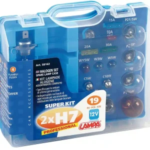 Servisní box žárovek na 12V H7 + H7 + pojistky (19 dílná sada) - Lampa Italy Časově Omezené