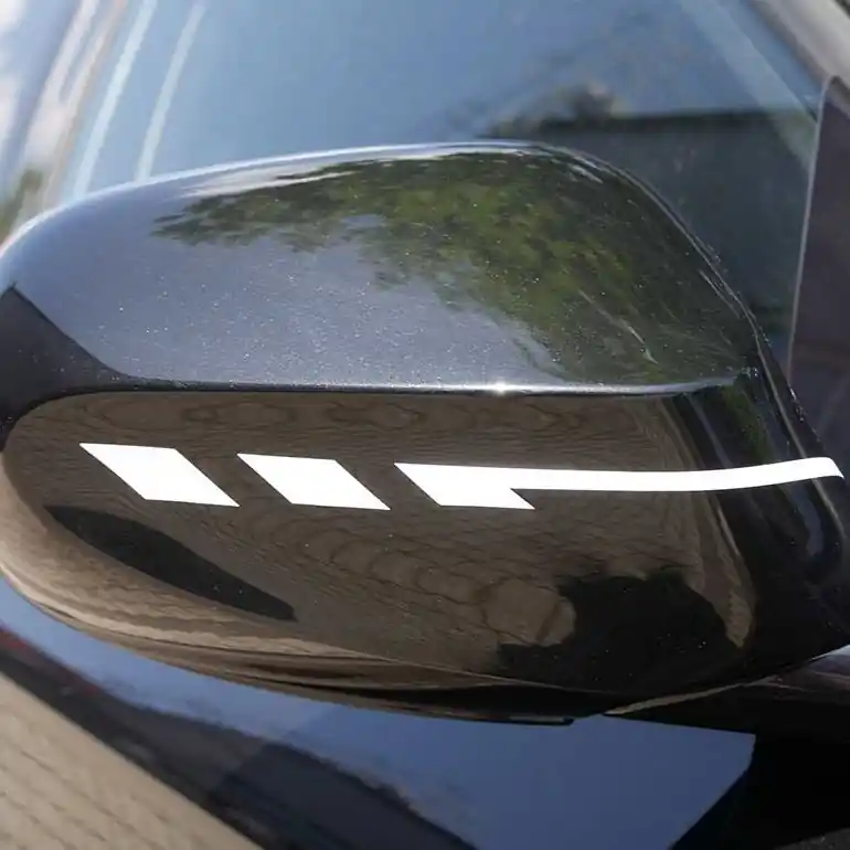 Ověřený Designové samolepky na zpětná zrcátka FOLIATEC PIN STRIPING MIRROR CAP, bílé