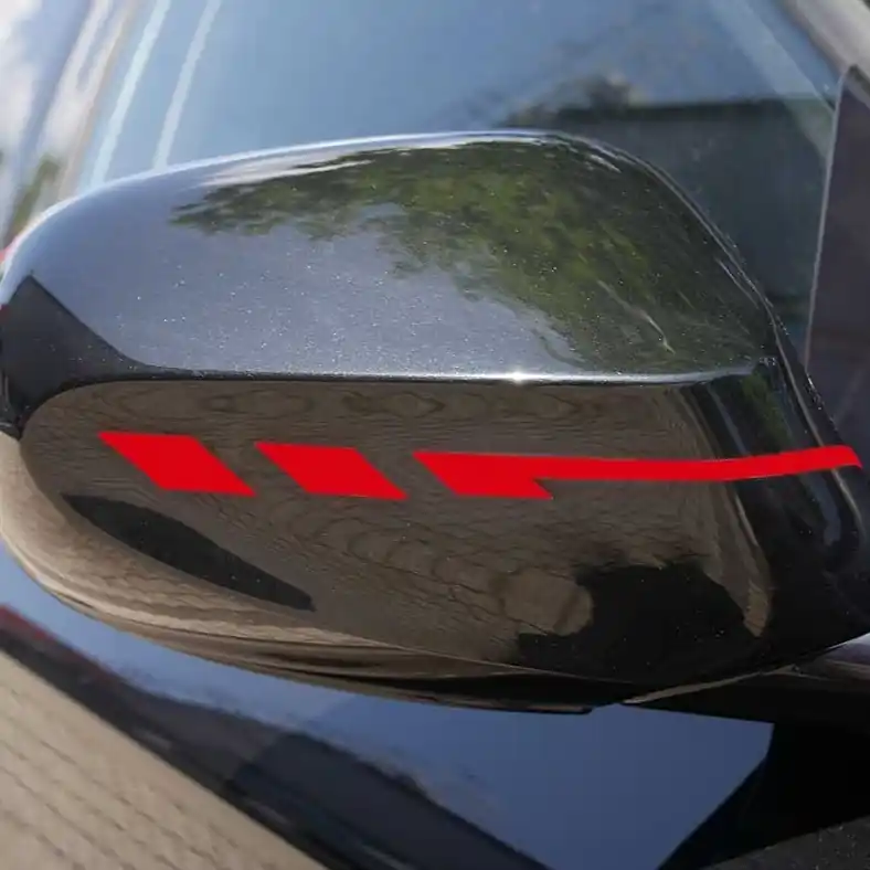 Omezená Nabídka Designové samolepky na zpětná zrcátka FOLIATEC PIN STRIPING MIRROR CAP, červené