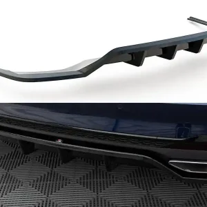 Nová Kolekce Audi A4 B9 FL S-Line, středový spoiler pod zadní nárazník s žebrováním v.2, Maxton Design