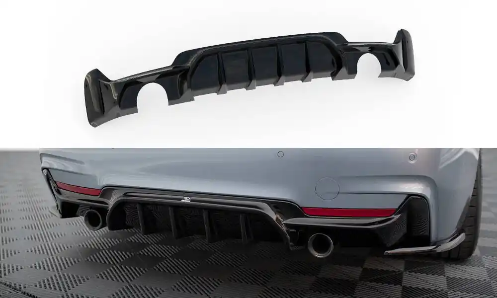 Časově Omezené BMW řada 4 F32 / F33 / F36 M-Pack, vložka zadního nárazníku s koncovkou na obou stranách, Maxton design