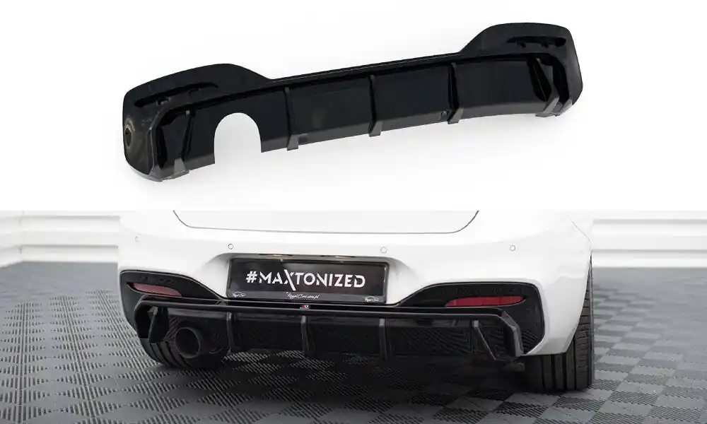 Nejprodávanější BMW řada 1 F20 Facelift M-pack, vložka zadního nárazníku s jednoduchou koncovkou vlevo, Maxton Des