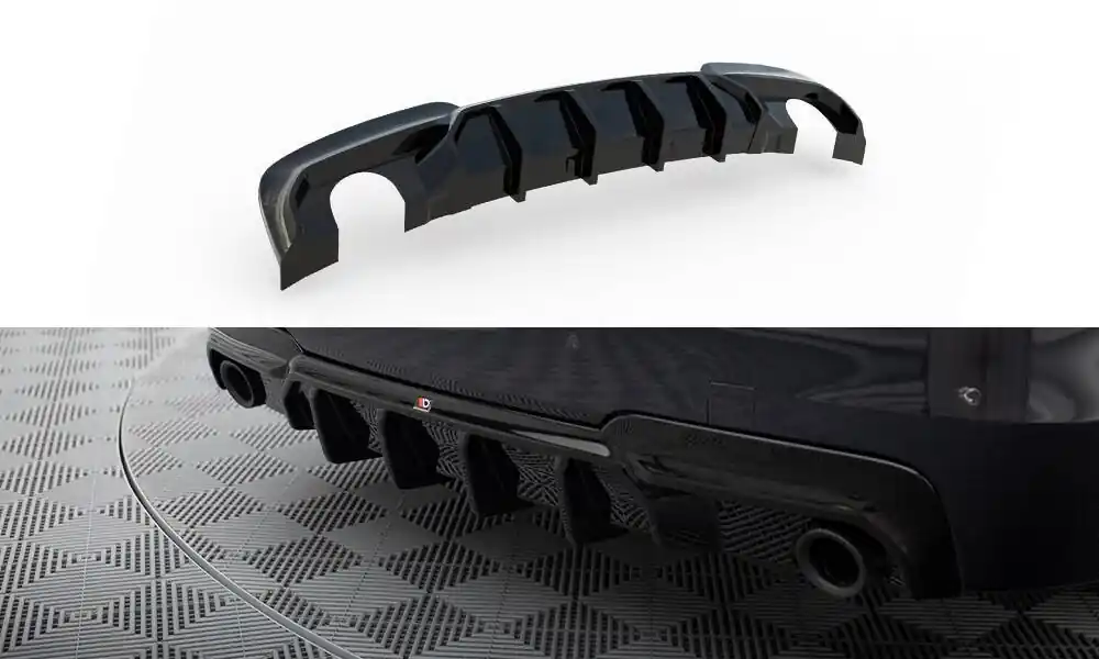 BMW řada 5 F10/F11 M-Pack, vložka zadního nárazníku ver.2 s jednokoncovkou na obou stranách, Maxton design Super Cena