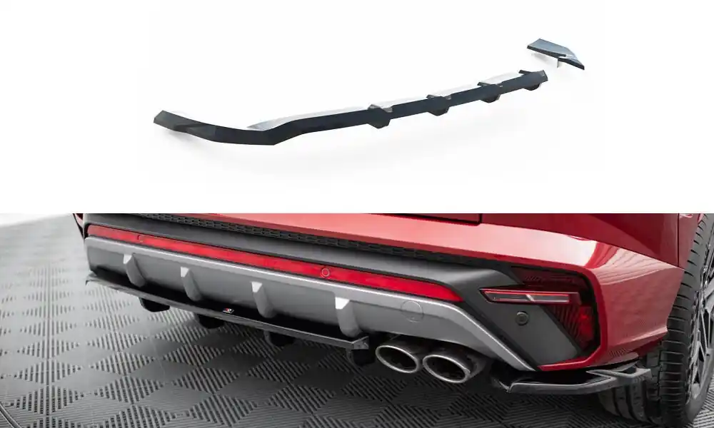 Hyundai Tucson Mk4 N-Line, středový spoiler pod zadní nárazník s žebrováním, Maxton design Nejlepší Cena