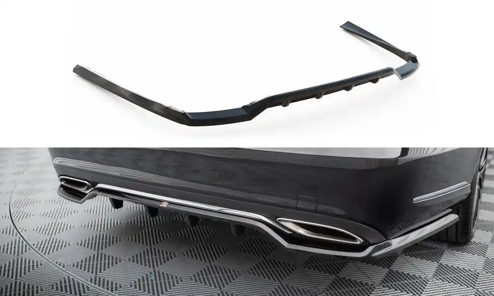 Omezená Nabídka Mercedes třída E W212 Facelift/Standard, středový spoiler pod zadní nárazník s žebrováním, Maxton design
