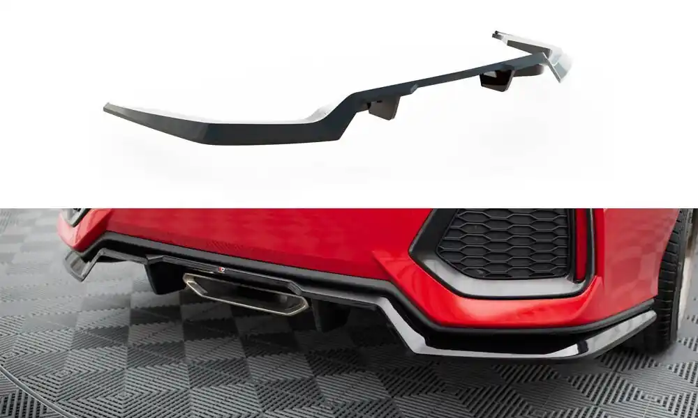 Expresní Doručení Honda Civic Mk10 SI, středový spoiler pod zadní nárazník s žebrováním, Maxton design