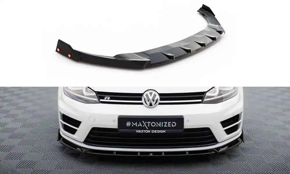 Volkswagen Golf R Mk7, spoiler pod přední nárazník v.5 s křidélky, Maxton design Autentický
