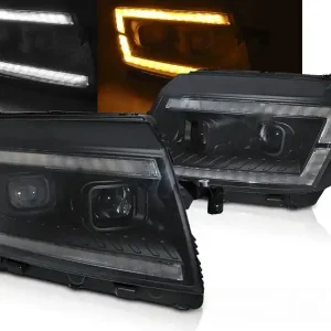 Dokud Zásoby Vydrží Volkswagen CRAFTER II 2017- - Přední světla černá TUBE LIGHT SEQ