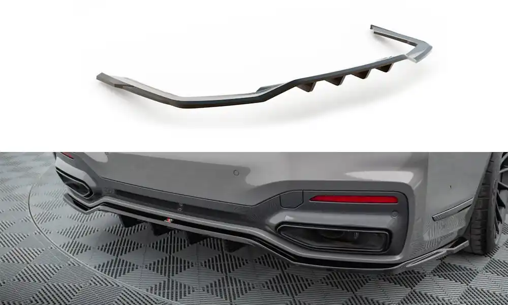 BMW řada 7 G11 Facelift M-Pack, spoiler pod zadní nárazník s žebrováním v.2, Maxton design Dokud Zásoby Vydrží