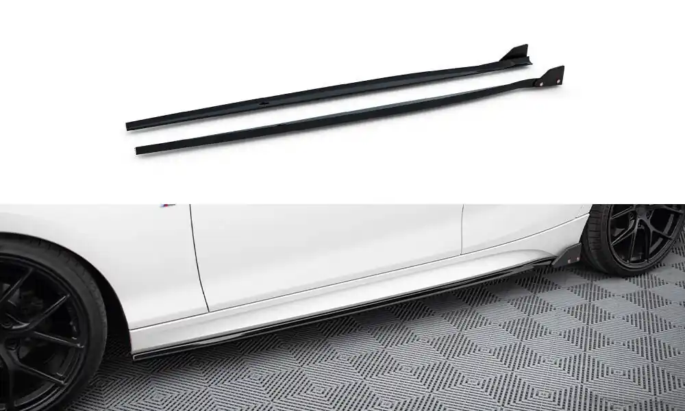 Akční Cena BMW řada 1 F20/F21 Facelift M-Pack/M140i, difuzory pod boční prahy s křidélky v.5, Maxton design