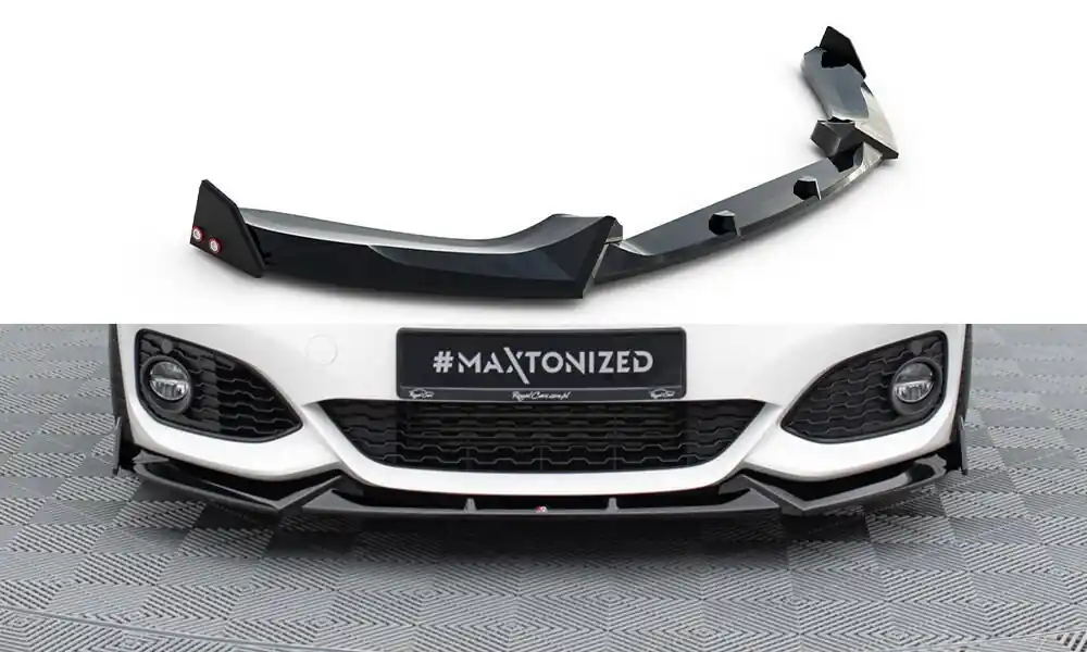Víkendová Akce BMW řada 1 F20/F21 Facelift M-Pack/M140i, spoiler pod přední nárazník v.5 s křidélky, Maxton design