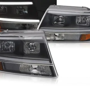 Sleva Chrysler Jeep Grand Cherokee 99-05/2005 - přední světla TUBE LIGHT černá