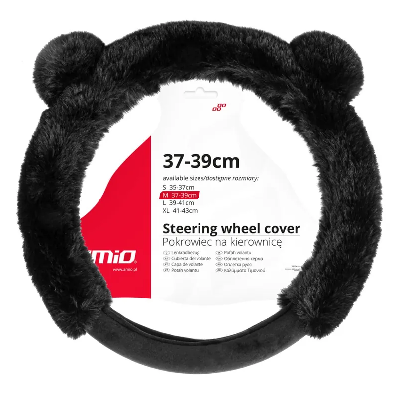 Potah volantu medvídek ČERNÝ SWC-57-M 37-39cm Akce