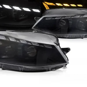 Volkswagen Golf VII 2017-2019 - přední FULL LED světla ČERNÉ DRL SEQ Víkendová Akce