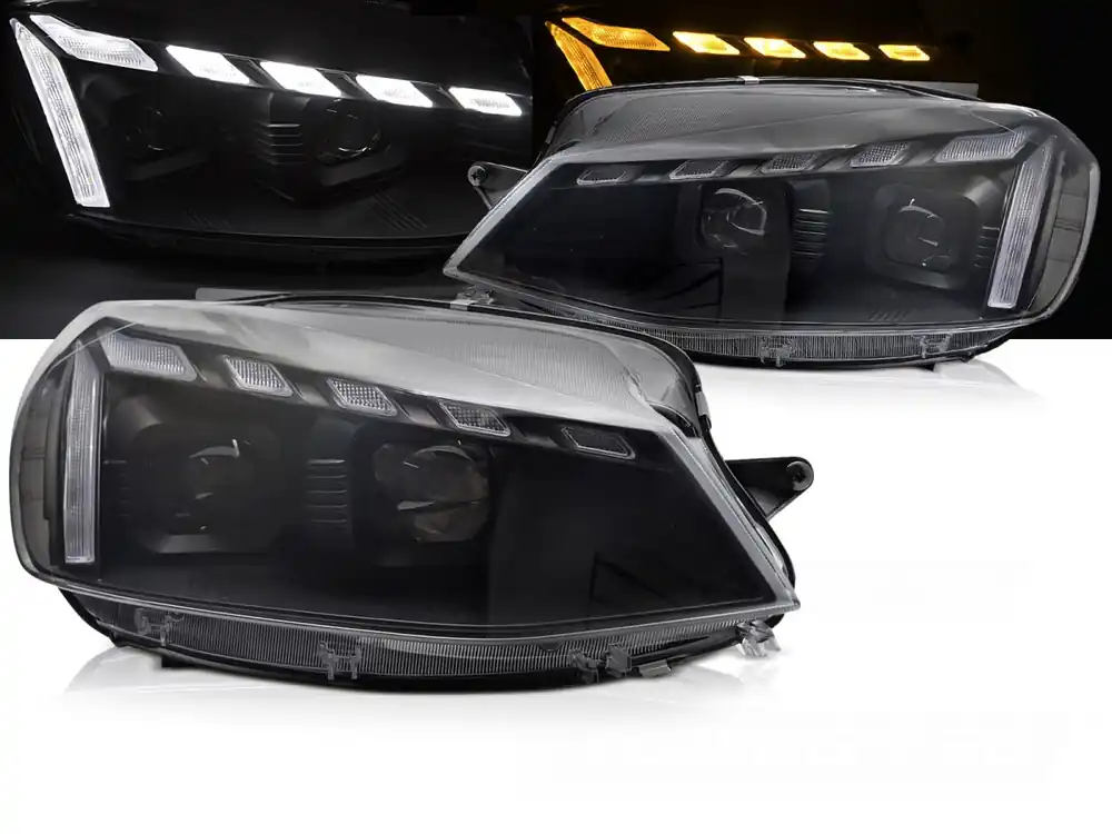 Volkswagen Golf VII 2017-2019 - přední LED světla ČERNÁ DRL SEQ Nejlepší Cena